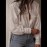 Women'S French-Inspired Elegant Long Sleeve Blouse with Lace Detailing - Round Neck, Button-Up Shirt in White, Perfect for Spring/Summer/Fall, Casual to Formal Wear, Casual Attire | Frenchinspired Blouse | Lace Detailing, Ladies Blouses