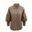 [Women's Elegant Blouse (ZD301)] Women's Elegant Solid Color Brown Puffed Sleeve Lapel Collar Blouse - Single-Breasted H-Line Regular Fit Shirt, Machine Washable All-Season Versatile Top for Casual & Formal Occasions (ZD301)