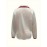 Women'S Elegant V-Neck Blouse with Red Trim - Long Sleeve, Button-Up Shirt in White & Red, Perfect for Spring/Fall, Stylish Office or Casual Wear, Ladies Blouses, White Satin Blouse For Women Elegant