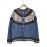 Women's Retro Elegant Geometric Pattern Cardigan Sweater - Blue Brown Beige White Contrast Trim, Round Neck Long Sleeve Button Front Closure, All-Season Machine Washable Sweater for Casual & Formal Outfits, Sweaters Cardigan for Women, Cardigan with Design, Womens Cardigans, Cute Sweater, Winter Cardigan for Women High Quality