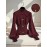 Women's Burgundy Slim-Fit Winter Sweater Jacket - Elegant High Neck Collar with Button Front, Tummy Control, Wrinkle-Resistant Long Sleeve Blazer for Office, Party & Cold Weather (Hand Wash/Dry Clean)
