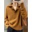 Women'S Elegant Brown Cardigan - Soft Pullover Sweater with Collar, Loose Fit Long Sleeve Top for Fall/Winter, All-Season Layering Essential, Casual Chic Style, Sweater Cardigan