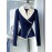 [Women's Navy Blue Sweater] Elegant Fake Two-Piece Sweater for Women | Navy Blue, Waist Accent, Soft Chic, Office & Party Outfits, Machine Washable, Winter, Seasonal Wardrobe Staple, Asymmetrical Detailing, Comfortable Fit, Fashionforward Top, Trendy