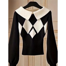 Women's Chic Sweater - Elegant Pullover with Long Flowing Lines, Non-Transparent Winter Sweater for Office, Party, Everyday Outfits - Fall/Winter Women's Fashion Tops, Cute Sweaters, Party Wear, Sophisticated Style, Highquality Knitwear