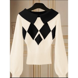 Women's Chic Sweater - Elegant Pullover with Long Flowing Lines, Non-Transparent Winter Sweater for Office, Party, Everyday Outfits - Fall/Winter Women's Fashion Tops, Cute Sweaters, Party Wear, Sophisticated Style, Highquality Knitwear