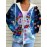 Women'S 3D Printed Snowman & Snowflake Cardigan - Sparkling Winter Sweater Coat with Hooded Collar, Long Sleeve Slim-Fit Outerwear, Machine Washable Christmas Party Outfit, Cozy Casual Winter Jacket for Casual Attire & Holiday Events