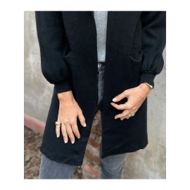 Women's Fleece Hooded Jacket - Elegant Casual Winter Coat with Full-Length Pockets, Machine Washable Outerwear in Black, Brown, Grey, Navy, or Beige - Cozy Fall & Winter Outerwear for Everyday or Formal Events