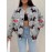 Plus Size Woman's Christmas Scottish Terrier & Snowflake Print Jacket - Winter Dog Coat with Button Front, Machine Washable Polyester Outerwear for Holiday Parties & Cold Weather