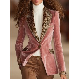 Plus Size, Large Size Women's Blazer Jacket - Elegant Solid Color Lapel Collar Suit Coat with Notch Door Frame, Machine Washable Professional Attire for, Weddings & Special Occasions (Regular Fit Long Sleeve) for mature women