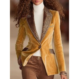 Plus Size, Large Size Women's Blazer Jacket - Elegant Solid Color Lapel Collar Suit Coat with Notch Door Frame, Machine Washable Professional Attire for, Weddings & Special Occasions (Regular Fit Long Sleeve) for mature women