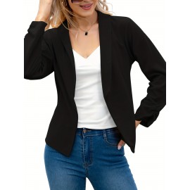 Plus Size, Women's Fall Fashion Blazer- Double-Layer Suit Collar Slim Fit Blazer Jacket, High-Quality Fabric, Exquisite Tailoring, Versatile for Office/Daily/Date/Street, Multiple Sizes/Colors, Easy to Match, Breathable Comfortable, Blazers For Women Plus Size, Blazer For Women Elegant Classy, Blazer Jackets For Women Plus Size, Blazers For Women Elegant Classy, Black Blazer For Women Plus Size, Plus Size Women Blazers, Blazers Plus Size, Curve Blazers For Women,