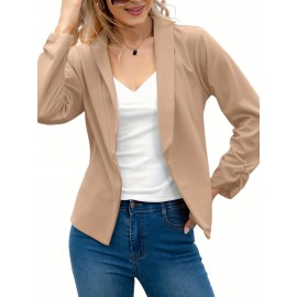 Plus Size, Women's Fall Fashion Blazer- Double-Layer Suit Collar Slim Fit Blazer Jacket, High-Quality Fabric, Exquisite Tailoring, Versatile for Office/Daily/Date/Street, Multiple Sizes/Colors, Easy to Match, Breathable Comfortable, Blazers For Women Plus Size, Blazer For Women Elegant Classy, Blazer Jackets For Women Plus Size, Blazers For Women Elegant Classy, Black Blazer For Women Plus Size, Plus Size Women Blazers, Blazers Plus Size, Curve Blazers For Women,