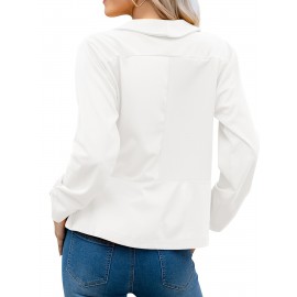 Plus Size, Women's Fall Fashion Blazer- Double-Layer Suit Collar Slim Fit Blazer Jacket, High-Quality Fabric, Exquisite Tailoring, Versatile for Office/Daily/Date/Street, Multiple Sizes/Colors, Easy to Match, Breathable Comfortable, Blazers For Women Plus Size, Blazer For Women Elegant Classy, Blazer Jackets For Women Plus Size, Blazers For Women Elegant Classy, Black Blazer For Women Plus Size, Plus Size Women Blazers, Blazers Plus Size, Curve Blazers For Women,