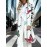 Plus Size, Women's Long Blazer Coat, Detachable Belt, with Lining, 2D Printed Pattern Long Trench Coat White Butterfly Print Elegant Office Wear Women Fashion Outerwear Street Style Chic Look, Formal Attire, Business Casual, Stylish Outerwear