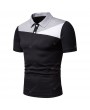 Men Shirt Business Color Blocking Short Sleeve Male T-shirt