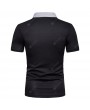 Men Shirt Business Color Blocking Short Sleeve Male T-shirt