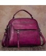 Brenice Vintage Solid Genuine Leather Handbag Crossbody Bag