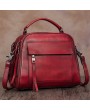 Brenice Vintage Solid Genuine Leather Handbag Crossbody Bag