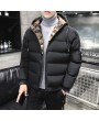 Men's Cotton Hooded Thick Warm Winter Padded Collar Korean Slim Trend Of Cotton-padded Jacket Casual Jacket
