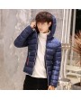 Men's Padded Winter Coat Collar Colorful Zipper Hooded Jacket Korean Slim Casual Jacket Tide